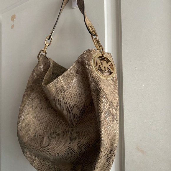 Michael Kors - Snakeskin Shoulder Bag - Picture 2 of 3